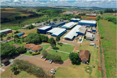 Vista aérea da fábrica Agrocete em Ponta Grossa